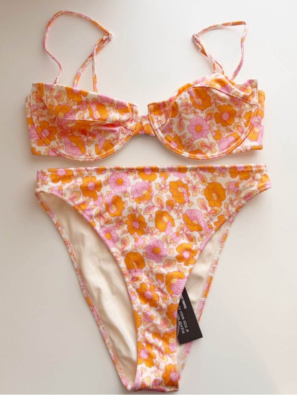 Triangl Rhian bikini set in Neon Pop colorway size s/m